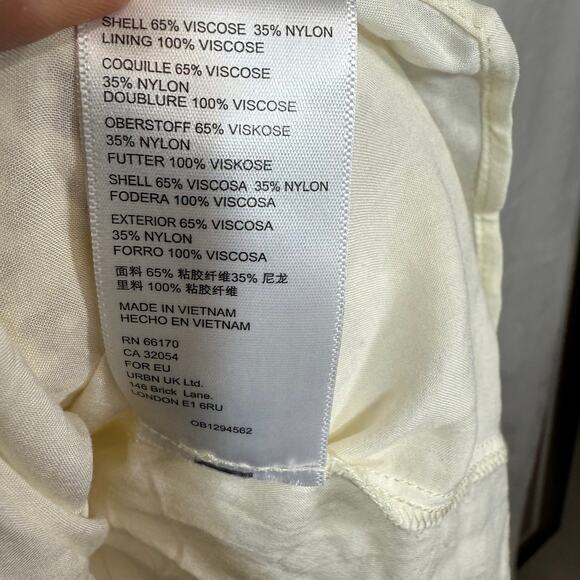 Urban Outfitters Large Riley Babydoll Mini Dress Sheer Ivory Floral Summer Girly - Picture 10 of 14